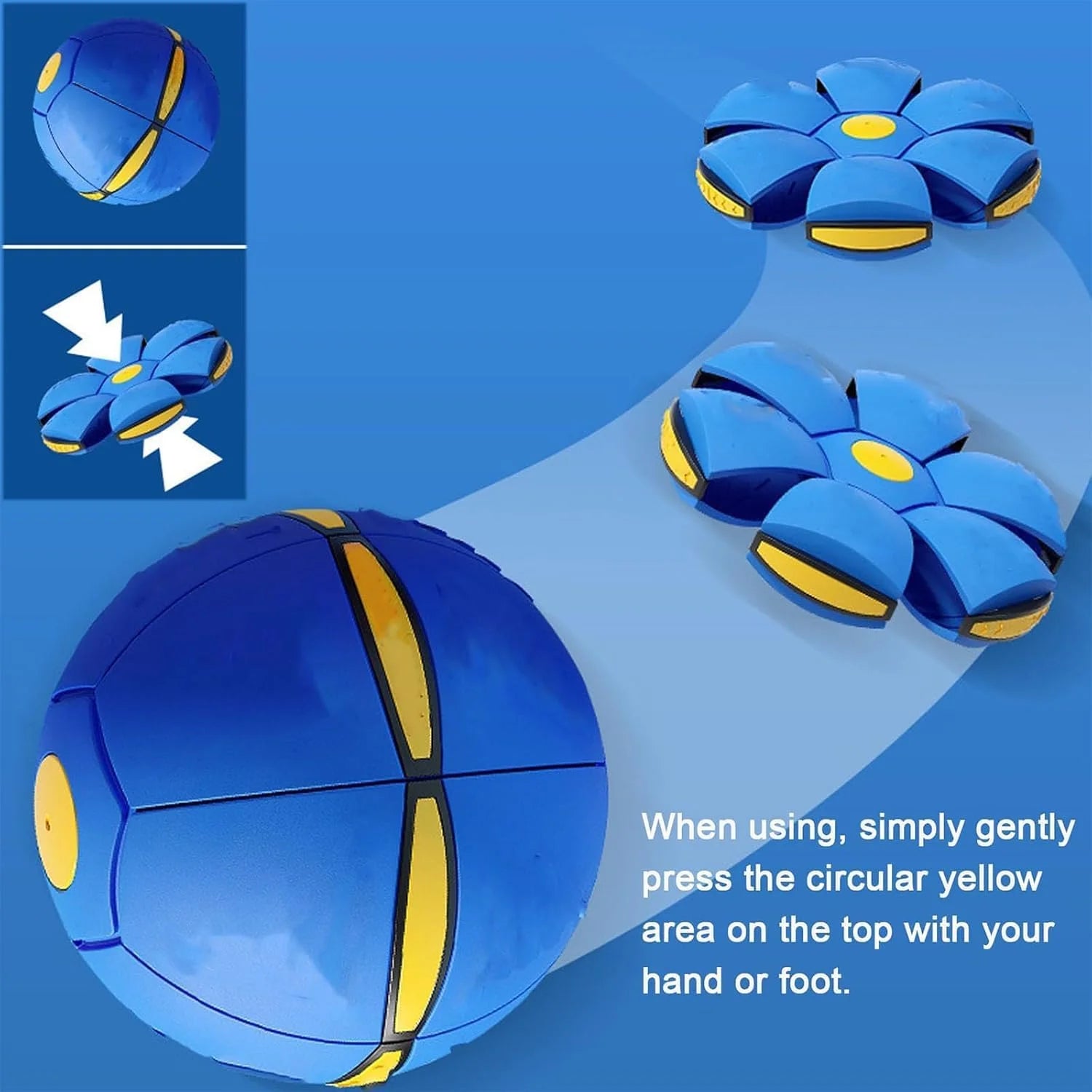 Metaball, 2-in-1 Bouncing Ball & Flying Saucer Toy, Switchable Dual Forms with 6 Colorful Lights
