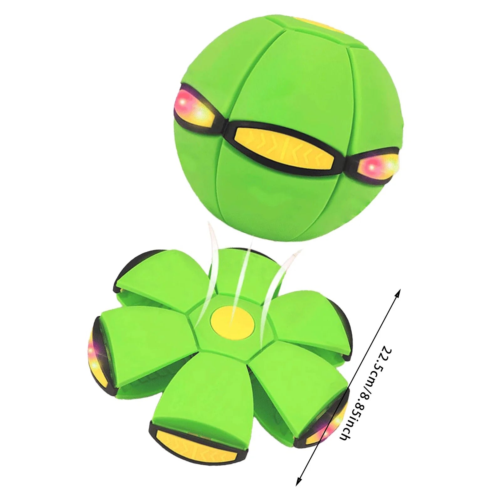 Metaball, 2-in-1 Bouncing Ball & Flying Saucer Toy, Switchable Dual Forms with 6 Colorful Lights