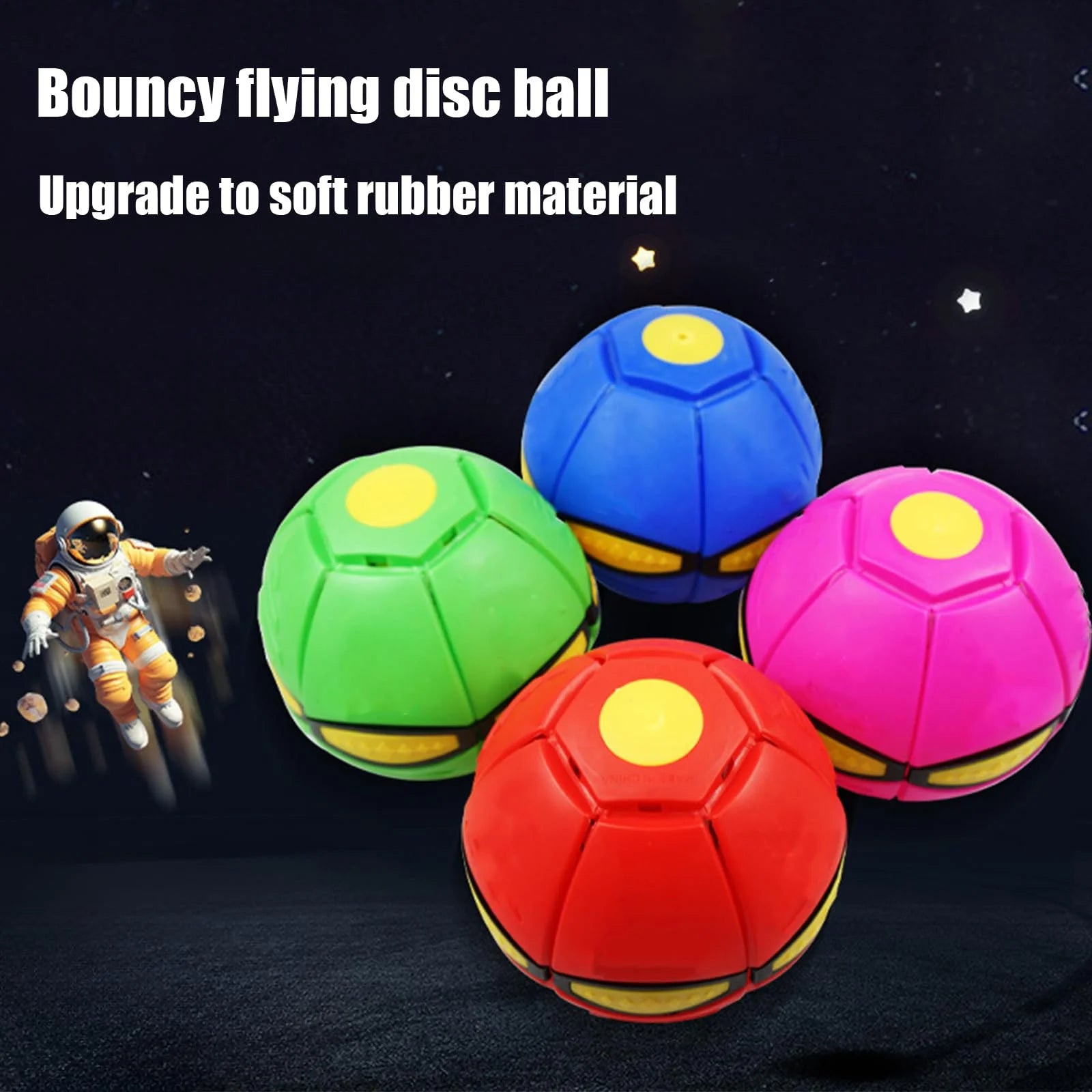 Metaball, 2-in-1 Bouncing Ball & Flying Saucer Toy, Switchable Dual Forms with 6 Colorful Lights