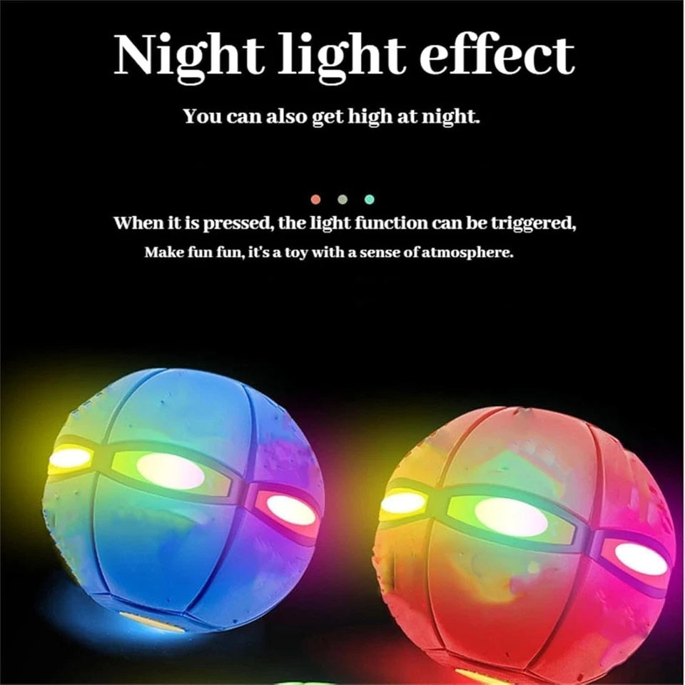 Metaball, 2-in-1 Bouncing Ball & Flying Saucer Toy, Switchable Dual Forms with 6 Colorful Lights