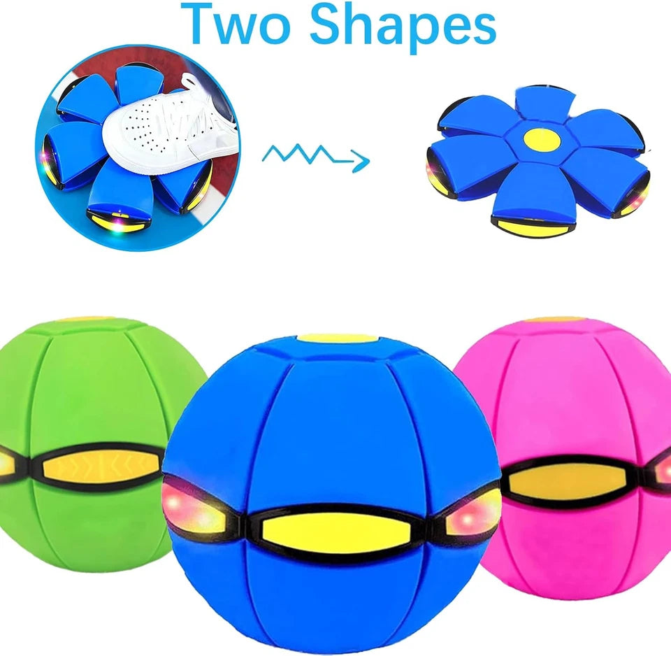 Metaball, 2-in-1 Bouncing Ball & Flying Saucer Toy, Switchable Dual Forms with 6 Colorful Lights